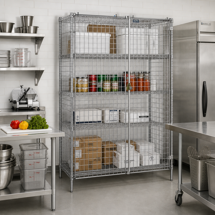 Product image #2 for Metro Super Erecta Stationary Chrome-Plated Wire Security Cage