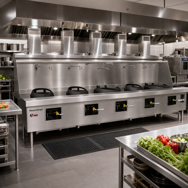 Product image #2 for MasterRange Five-Chamber Gas Wok Range with Flue and Swing Faucets