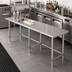 Thumbnail image #2 for Sapphire Manufacturing 108-Inch x 24-Inch 18-Gauge 400-Series Stainless Steel Underbar Work Table