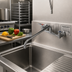 Thumbnail image #2 for Advance Tabco K-105 Heavy Duty Backsplash Mount Faucet with 14-Inch Swing Spout, 8-Inch Centers, Lead Free