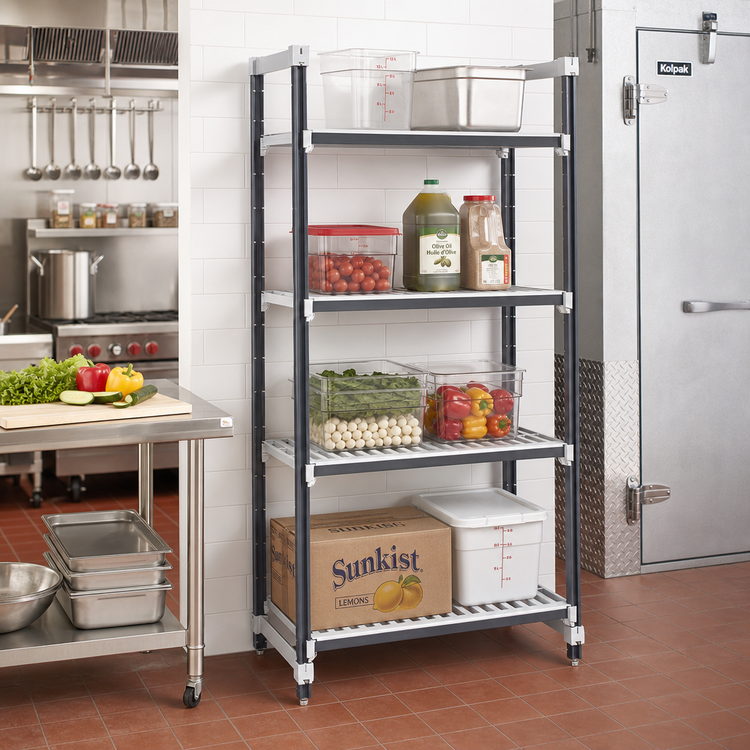 Product image #2 for Cambro Camshelving Elements XTRA 18-Inch Deep x 30-Inch Wide x 84-Inch High 4-Tier Vented Stationary Starter Unit