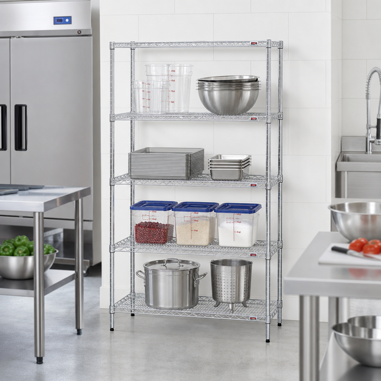 Product image #2 for EAGLEbrite 4-Tier Stationary Starter Wire Shelving Unit, 24 x 21 x 63 Inches, Zinc Finish