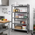Thumbnail image #2 for Cambro Camshelving Elements XTRA High Density Top Rail Stationary Starter Unit, 18 x 48 x 81, 5-Tier, Speckled Gray