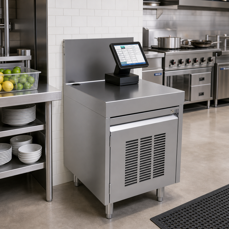 Product image #2 for Glastender Stainless Steel POS Cabinet with Louvered Hinged Door and Lock, 18 x 24 Inches