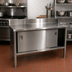 Thumbnail image #2 for John Boos Enclosed Stainless Steel Work Table with Sliding Doors and Cabinet Base, 108 x 30 Inches, 5-Inch Backsplash