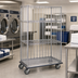 Thumbnail image #2 for Metro Super Erecta Convertible Linen Truck Laundry Cart, 3-Sided Top Frame, 70-Inch H x 48 x 24-Inch, Chrome Open Wire Design