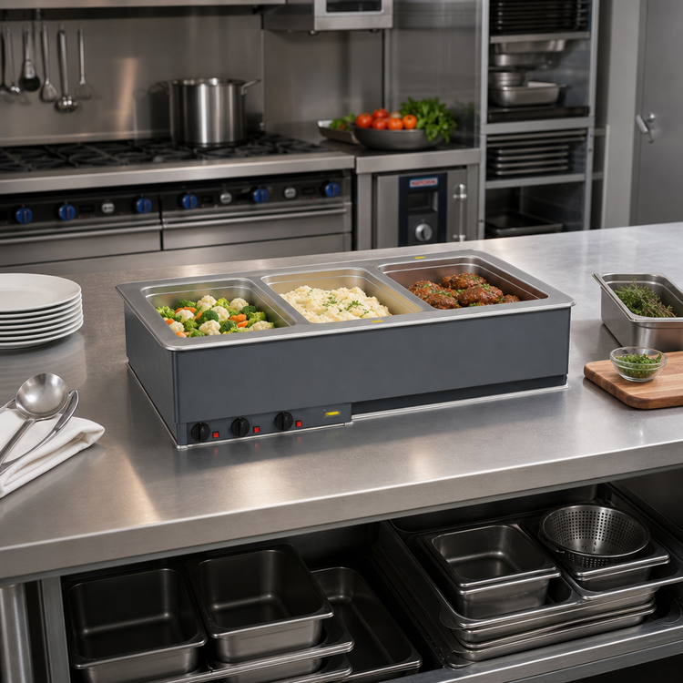 Product image #2 for Vollrath 3-Well Electric Drop-In Hot Food Well with Auto-Fill and Thermostatic Controls, 208V