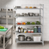 Thumbnail image #3 for Camshelving Premium 84-Inch 5-Tier Stationary Add-On Polymer Shelving Unit, 54 x 18 Inches, Vented and Solid, Speckled Gray