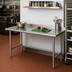 Thumbnail image #2 for Advance Tabco 84-Inch x 24-Inch 16-Gauge 430 Stainless Steel Work Table with 1-1/2-Inch Rear Up-Turn and Galvanized Open Base