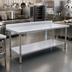 Thumbnail image #2 for Eagle Spec-Master Marine Series 108-Inch x 24-Inch Stainless Steel Work Table with 4-1/2-Inch Backsplash and Adjustable Undershelf