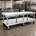 Thumbnail image #2 for Wolf 73-Inch x 30-Inch x 24-Inch Stainless Steel Equipment Stand with Marine Edge, Undershelf and Casters