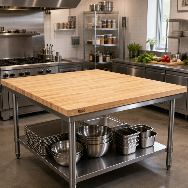 Product image #2 for Boos Block Kitchen Countertop, 84 x 42 x 1-1/2 Inches, Blended Edge Grain Northern Hard Rock Maple, Varnique Finish