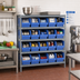 Thumbnail image #2 for Quantum Heavy-Duty Stationary Wire Shelving Unit with 5 Shelves and Included Bins, 36 x 12 x 39 Inches