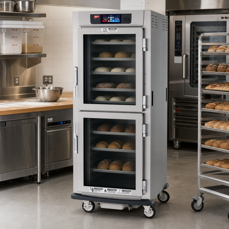 Product image #2 for Metro C5 9 Series Mobile Full-Height Controlled Humidity Heated Holding and Proofing Cabinet, 35-Pan, Tempered Glass Dutch Doors, 120V