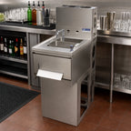 Thumbnail image #2 for BK Resources UBDW-21-1012HST-12PG One-Compartment Underbar Dump Sink, 12"W x 21-1/4"D, 4" Backsplash, 304 Stainless Steel
