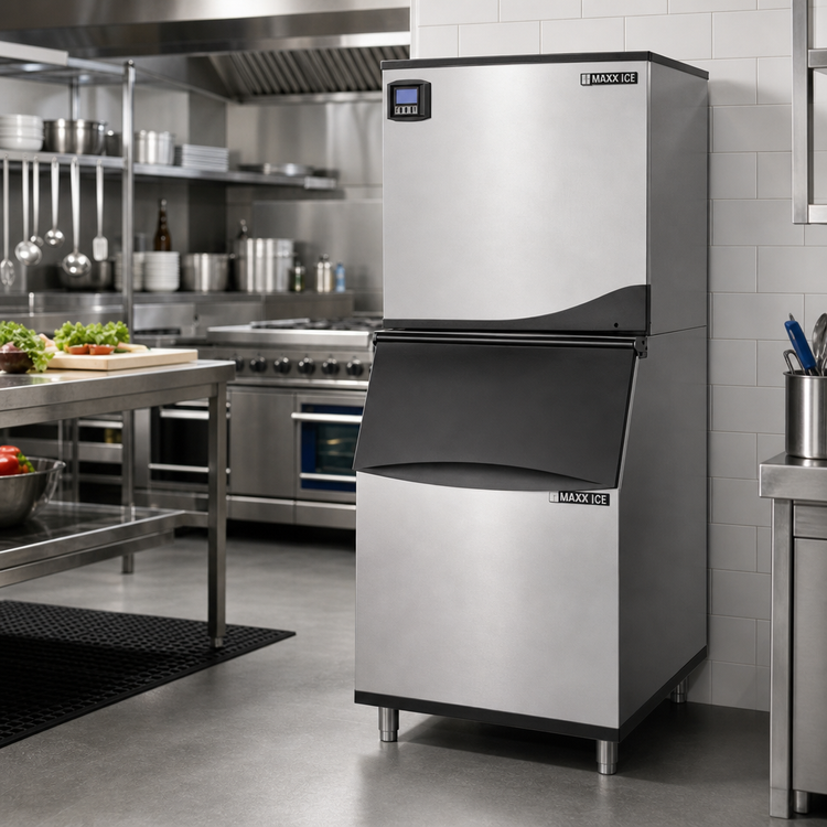 Product image #2 for Maxx Ice Intelligent Series 30-Inch Half Dice Air-Cooled Modular Ice Machine with 470-Lb Storage Bin