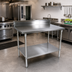 Thumbnail image #2 for BK Resources 60-Inch x 30-Inch Stainless Steel Work Table with 5-Inch Riser and Undershelf