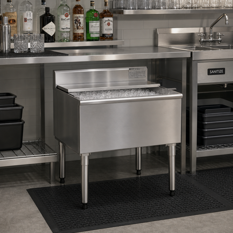 Product image #2 for Eagle 1800 Series Underbar Ice Chest — 30 Inches W x 20 Inches D, 8 Inches Deep, 48 lb Ice Capacity (B30IC-18)