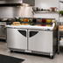 Thumbnail image #2 for Turbo Air Super Deluxe 60-Inch Front-Breathing Stainless Steel 2-Door Sandwich/Salad Prep Table, 16-Pan, 14.8 Cu. Ft.