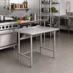 Thumbnail image #2 for Advance Tabco TFMG-240 30"W x 24"D 16-Gauge 304 Stainless Steel Work Table with Rear Up-Turn and Galvanized Open Base