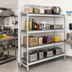 Thumbnail image #2 for Fermostock 4-Tier Corner Expansion Shelving Unit with Polymer Inserts, 59 W x 18 D x 66 H