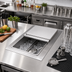 Thumbnail image #3 for John Boos Drop-In Stainless Steel Insulated Ice Bin with Sliding Lid and Drain, Without Cold Plate