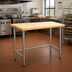 Thumbnail image #2 for Eagle Group 48 Inch x 30 Inch Hardwood Top Work Table with Stainless Steel Tubular Base