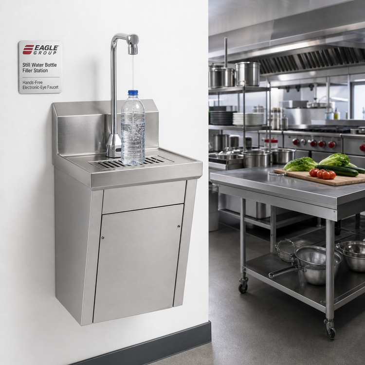 Product image #2 for Eagle Group Wall-Mounted Still Water Bottle Filler Station with Hands-Free Electronic-Eye Faucet