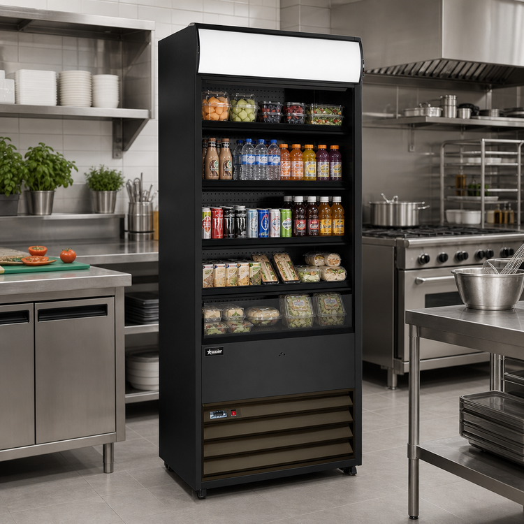 Product image #2 for 30-Inch Open-Air Grab-and-Go Refrigerated Showcase, 15.5 Cu. Ft., Black