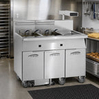 Thumbnail image #2 for Imperial (Middleby) IFSCB650EU Electric Floor Model 6-Tank Battery Fryer, 50 lb. Each, Built-In Filter, Dump Station