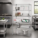 Thumbnail image #2 for Quantum WR63-3042C-5 Chrome-Plated Stationary 5-Shelf Wire Shelving Starter Kit, 42W x 30D x 63H