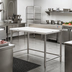 Thumbnail image #2 for Eagle Group BT3696S 96 x 36 Inch Poly Top Boning Table with 3 Removable Polymer Boards, Stainless Steel Base and 4-Inch Backsplash