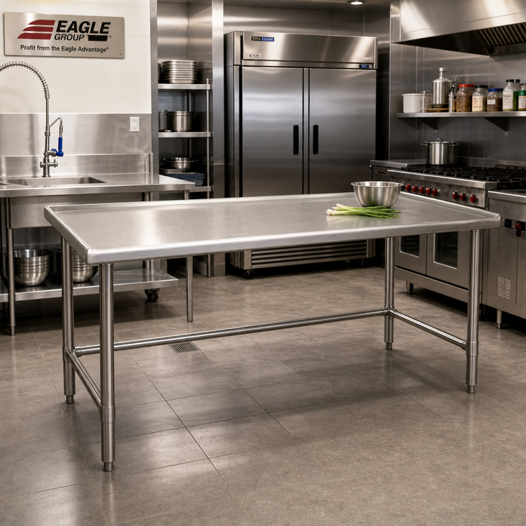 Product image #2 for Eagle Group Spec-Master Marine Series Stainless Steel Work Table, 84 x 48 Inches, Box Marine Edge