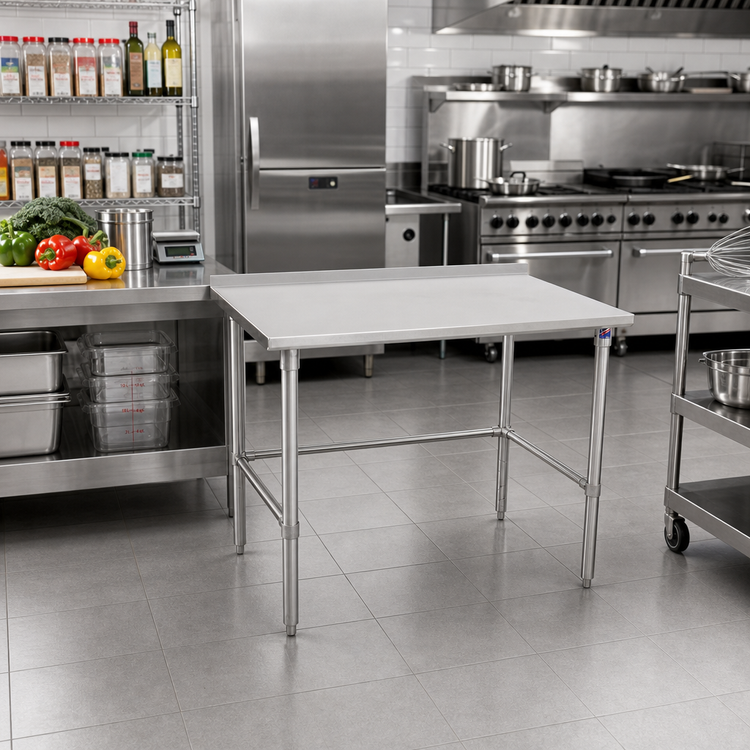 Product image #2 for John Boos Stallion 30" x 24" Stainless Steel Work Table with 1-1/2" Rear Up-Turn and Safety Edge