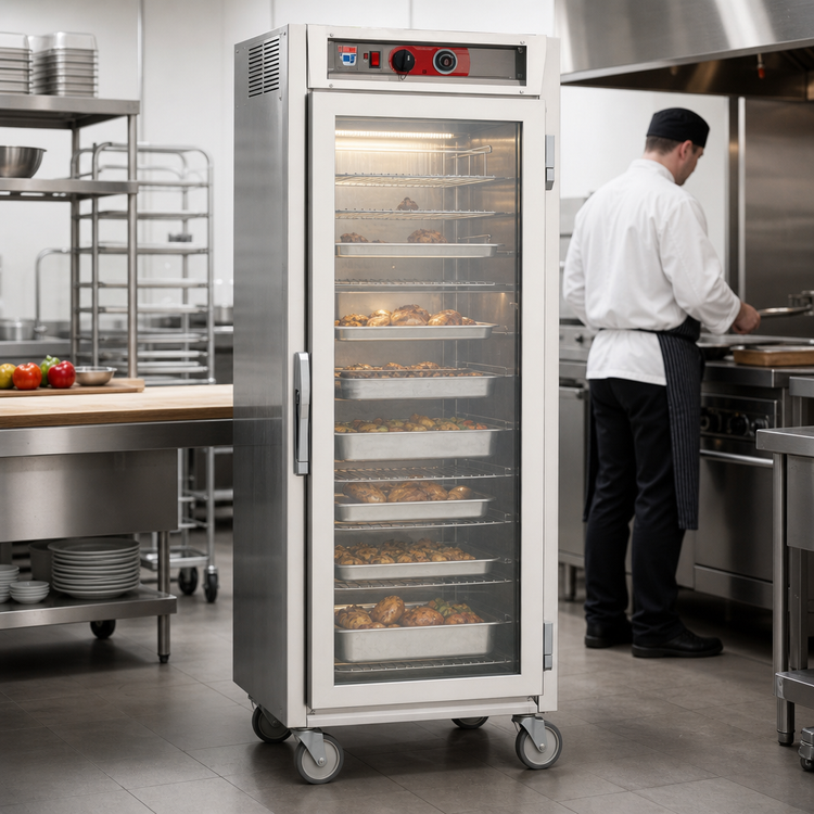 Product image #2 for Metro C5 6 Series Mobile Full-Height Pass-Thru Heated Holding Cabinet with Full Clear Glass Doors