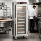 Thumbnail image #2 for Metro C5 C569-SFC-LPFC Mobile Pass-Thru Heated Holding Cabinet, 35 Full-Size Pan Capacity, Clear Glass Doors, Stainless Steel