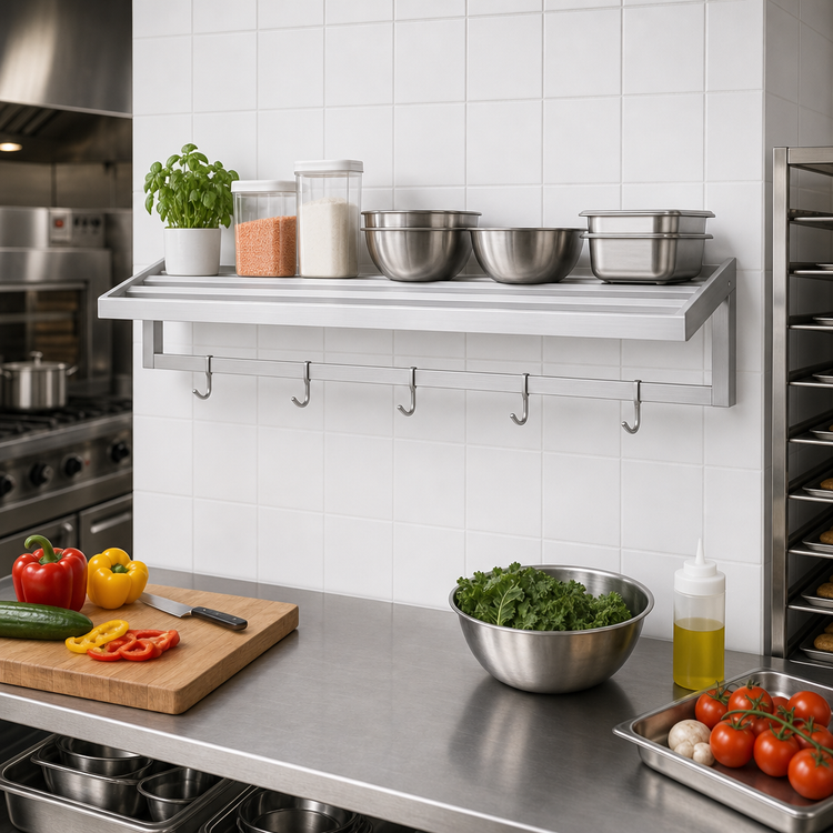 Product image #2 for 60 Inch W x 12 Inch D Tubular Aluminum Wall Shelf