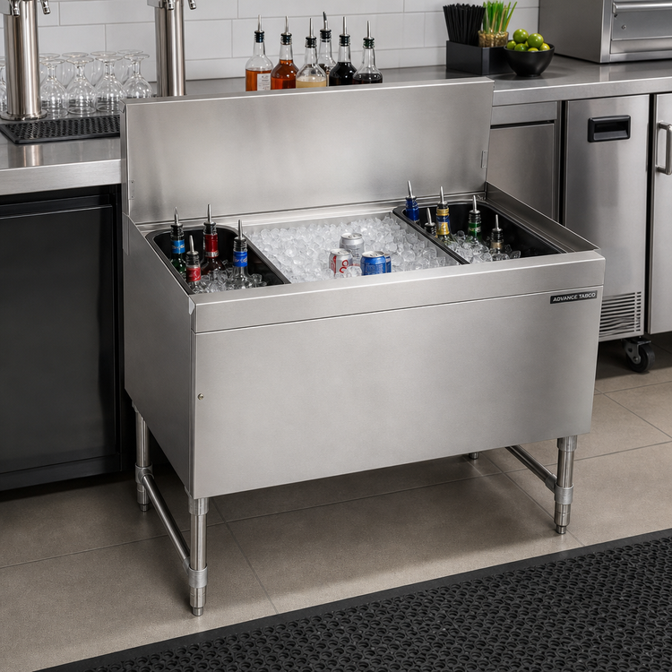Product image #2 for Advance Tabco Prestige Supreme 42-Inch Stainless Steel Bar Ice Chest with 10-Circuit Cold Plate
