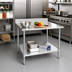 Thumbnail image #2 for Eagle Budget Series 30-Inch x 24-Inch 430 Stainless Steel Work Table with 4-1/2-Inch Backsplash and Adjustable Galvanized Undershelf