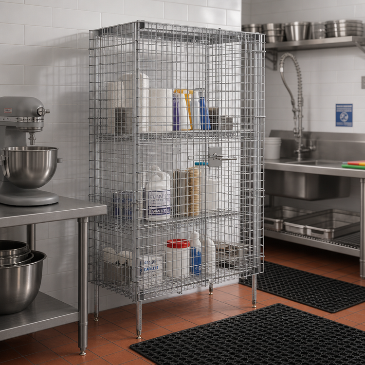 Product image #3 for Olympic 36-Inch W x 24-Inch D Chrome Security Enclosure Kit with Side-Hinged Doors