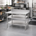 Thumbnail image #2 for Adjustable 18-Gauge 304 Stainless Steel Work Table Undershelf, 48 x 24 Inches, for Uni-Lok Hat Channel Frame Tables