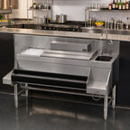 Thumbnail image #2 for Eagle Group Spec-Bar CCS-66-1 66" Stainless Steel Underbar Ice Bin Cocktail Station with Blender Sink, 150 lb Ice Capacity, 6" Splash