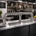 Thumbnail image #2 for Glastender Pipe Bridge Countertop Draft Dispensing Tower, 12 Faucets, Glycol-Cooled, Mirror Finish