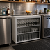 Thumbnail image #2 for 30-Inch Open Front Stationary Back Bar Glass Storage Cabinet with 3 Adjustable Stainless Steel Shelves