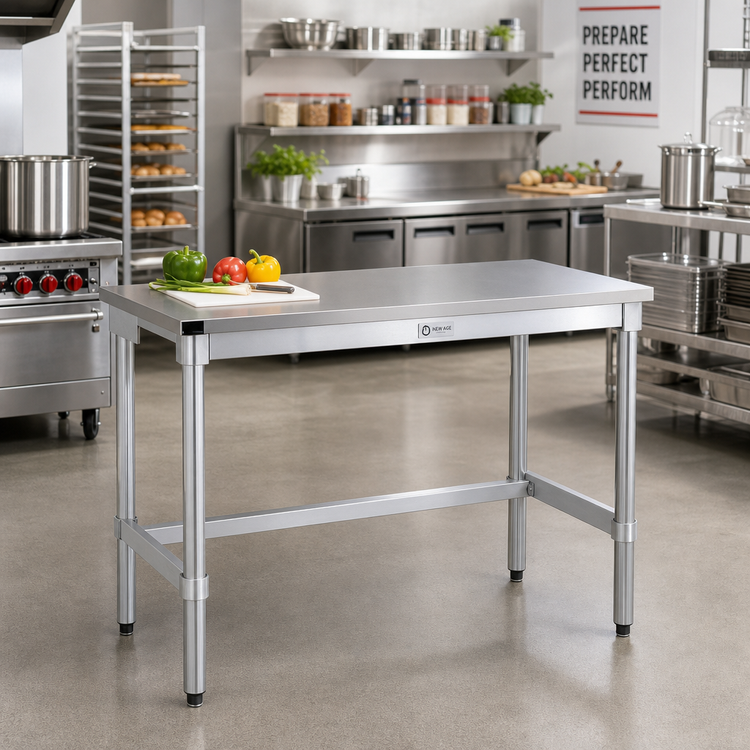 Product image #2 for New Age 84-Inch x 24-Inch Stainless Steel Top Aluminum Work Table with Open Base