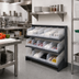 Thumbnail image #2 for Quantum Sloped Bench-Style Pick Rack, 36 Inches Wide, 3 Shelves, 15 Clear Bins Included