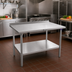 Thumbnail image #2 for John Boos Stallion 30 x 36-Inch 16-Gauge 300 Series Stainless Steel Work Table with 1-1/2-Inch Backsplash and Undershelf