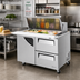 Thumbnail image #2 for Turbo Air Super Deluxe 48.25-Inch Two-Section Mega Top Sandwich/Salad Prep Table with 18-Pan Opening, 1 Door, and 2 Drawers