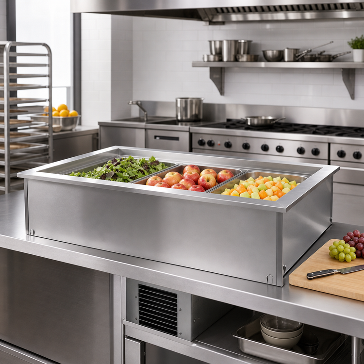 Product image #2 for Delfield Drop-In Self-Contained Refrigerated Cold Well, 3 Full-Size Pans, R290