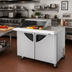 Thumbnail image #3 for Turbo Air Super Deluxe Two-Section 15 Cu. Ft. 2-Door Mega Top Sandwich/Salad Prep Table with Slide-Back Lid, 48-1/4 Inch Wide, 12-Pan Capacity